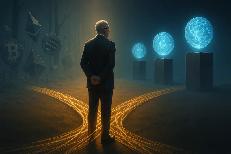 Investor at crossroads choosing AI over fading crypto assets amid uncertainty